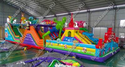 Коммерческий надувной батут "Невероятные приключения" 24*9*9 м