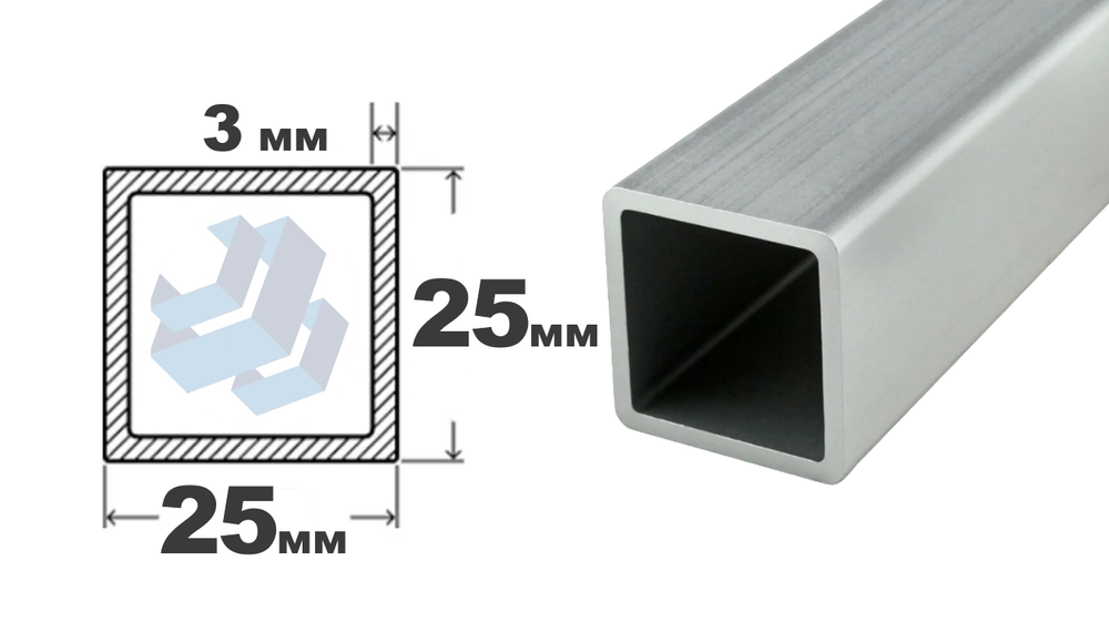 трубы электросварные квадрат 25х25х3.0 дл 6000