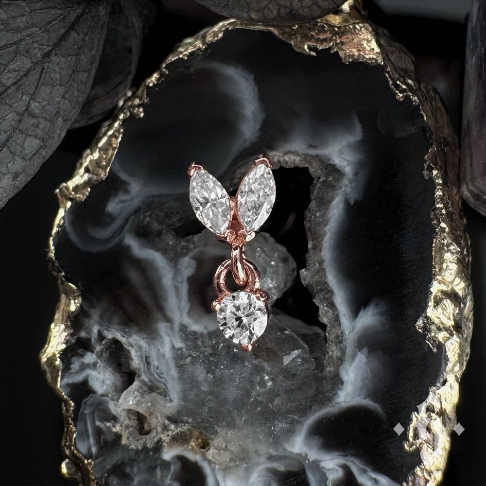 Накрутка "Rigel" - Розовое золото - White CZ