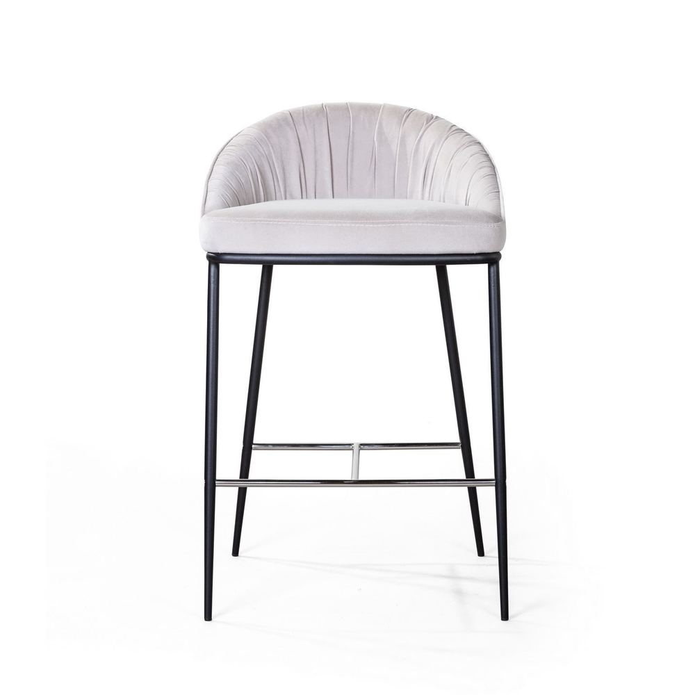 Стул полубарный Barkley, микровелюр серый