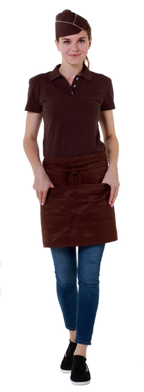 Фартук официанта короткий коричневый