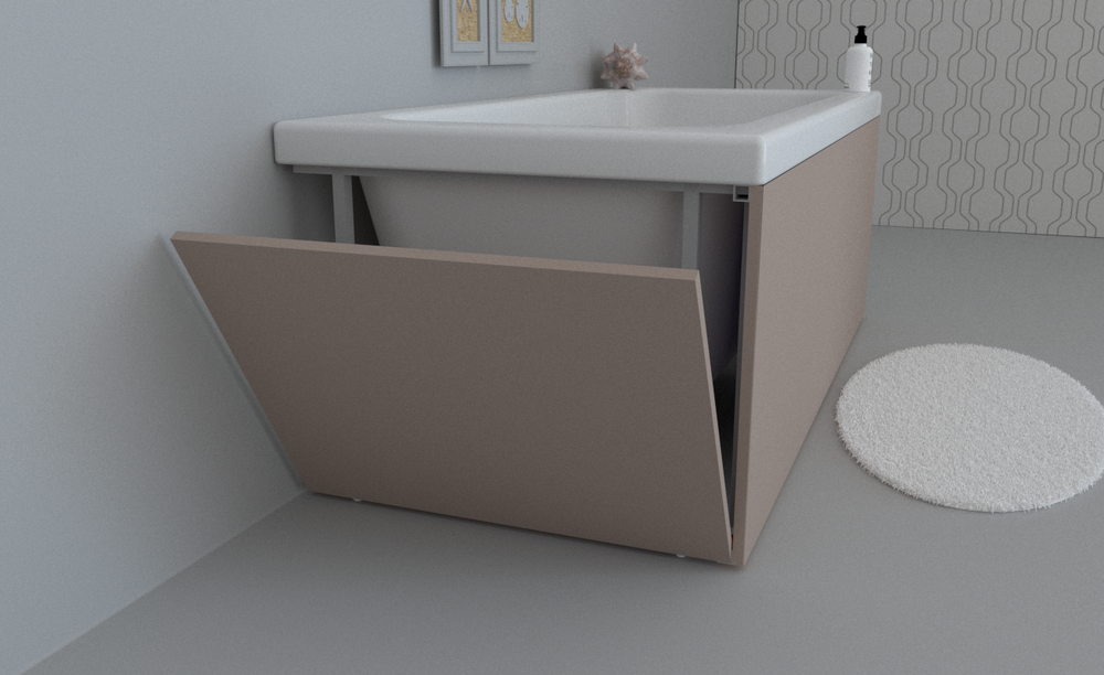 Экран для ванны торцевой откидной левый TE-2L-207 сантьяго матовый soft touch