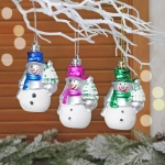 Ёлочные игрушки «Снеговичок с елочкой» 7,5*6,5см (набор 3шт)