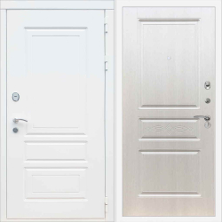 Входная металлическая дверь REX (РЕКС) 6 Лондон Силк сноу / ФЛ-243 Лиственница бежевая с узорами