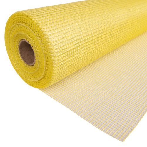 Сетка стеклотканевая фасадная 1х50 м 145 г/м² ячейка 5х5 мм желтая BauTex