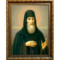 Пимен Печерский, постник, преподобный игумен. Икона на холсте.