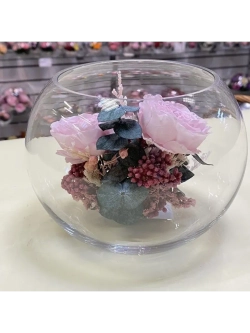 Натуральные пионы в стекле, вакуум