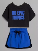 Костюм для девочки летний спортивный футболка и шорты