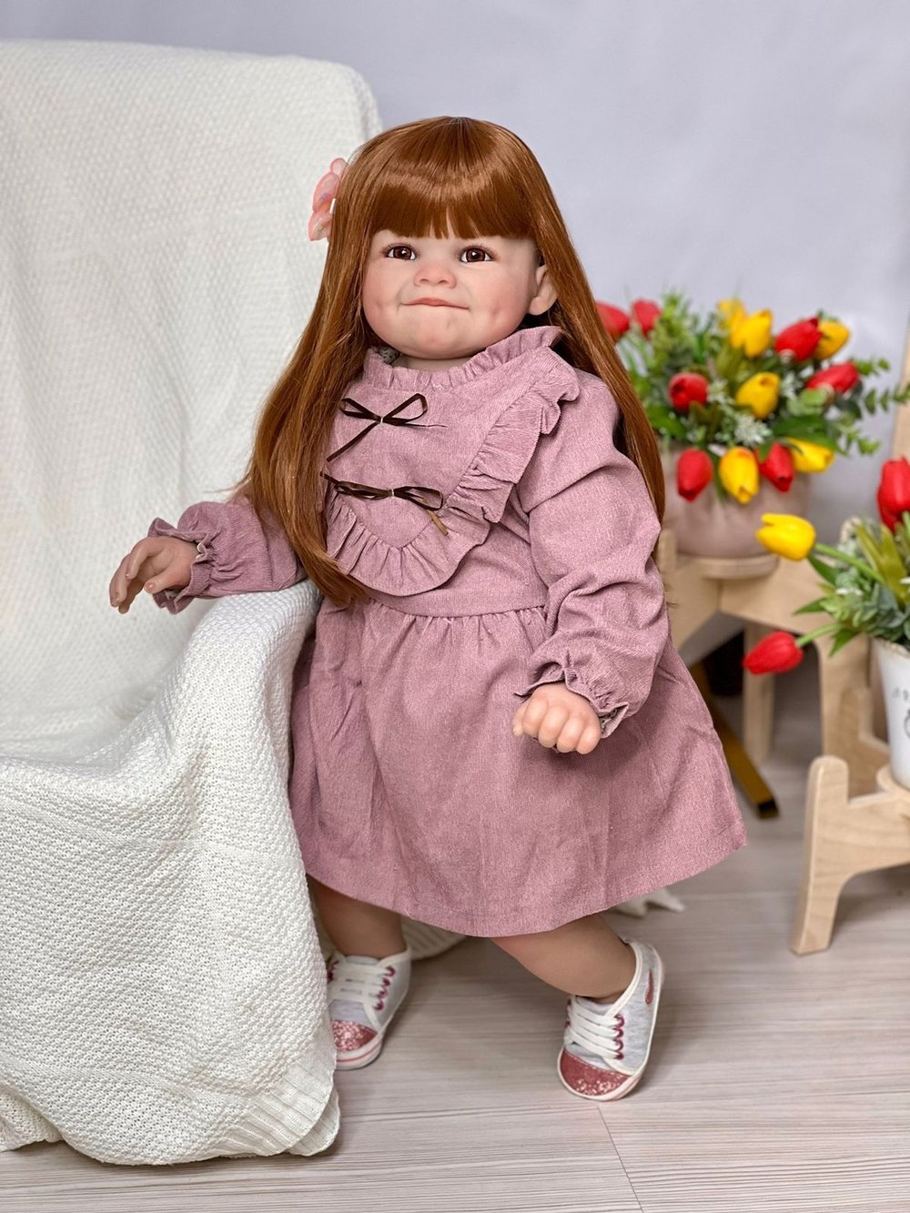 Кукла Реборн мягконабивная 65см в пакете (FA-805)