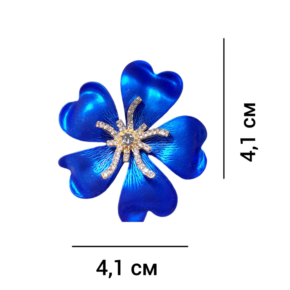 Брошь "Цветок синий"