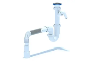 Сифон д/кухни "АНИ" D-1015 с отводом стир.маш. и гофрой