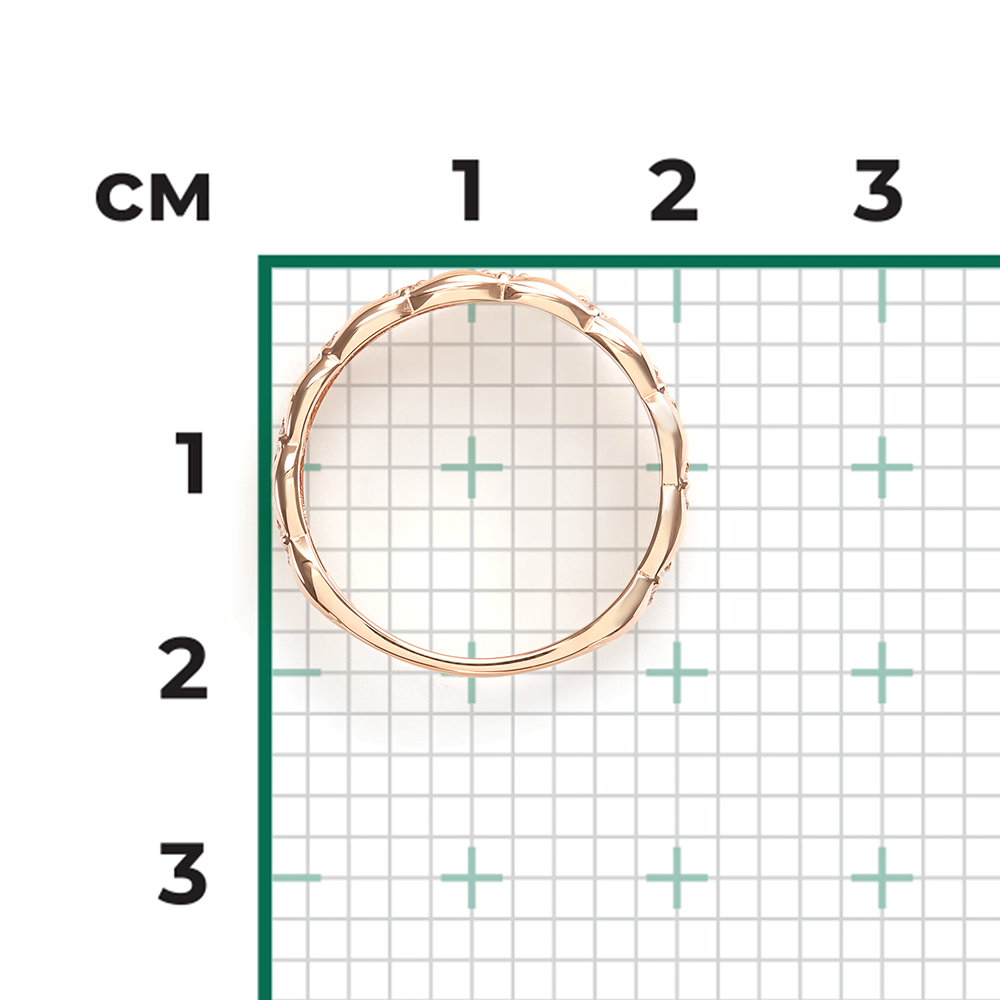 Кольцо из красного золота с фианитами