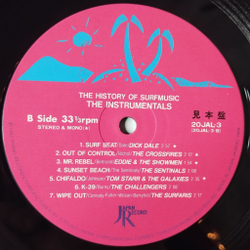 Винтажная виниловая пластинка LP Сборник The History Of Surf Music The Instrumentals (Japan 1984) (Obi) (Promo)