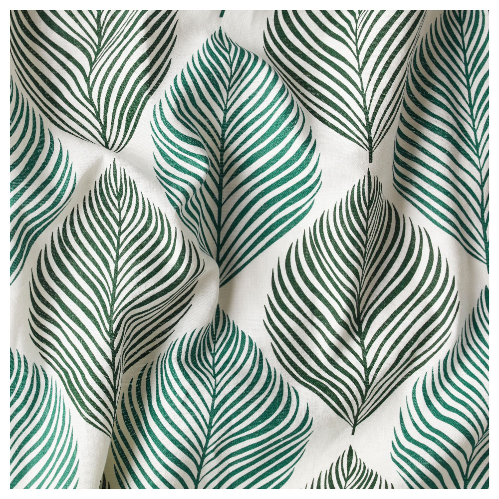 Комплект штор IKEA FJADERKLINT (ФЬЕДЕРКЛИНТ), Светло-зеленый с рисунком, 145x250 см, 2шт