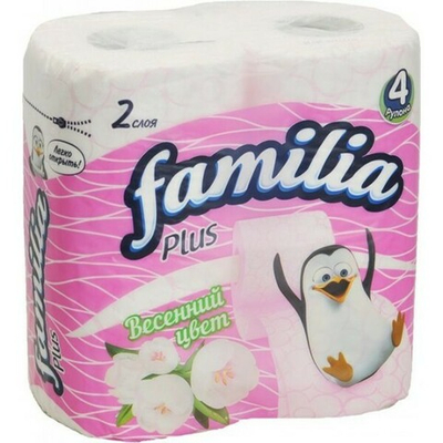Бумага туалетная FAMILIA PLUS 2 сл., 4 рул., Весенний цвет