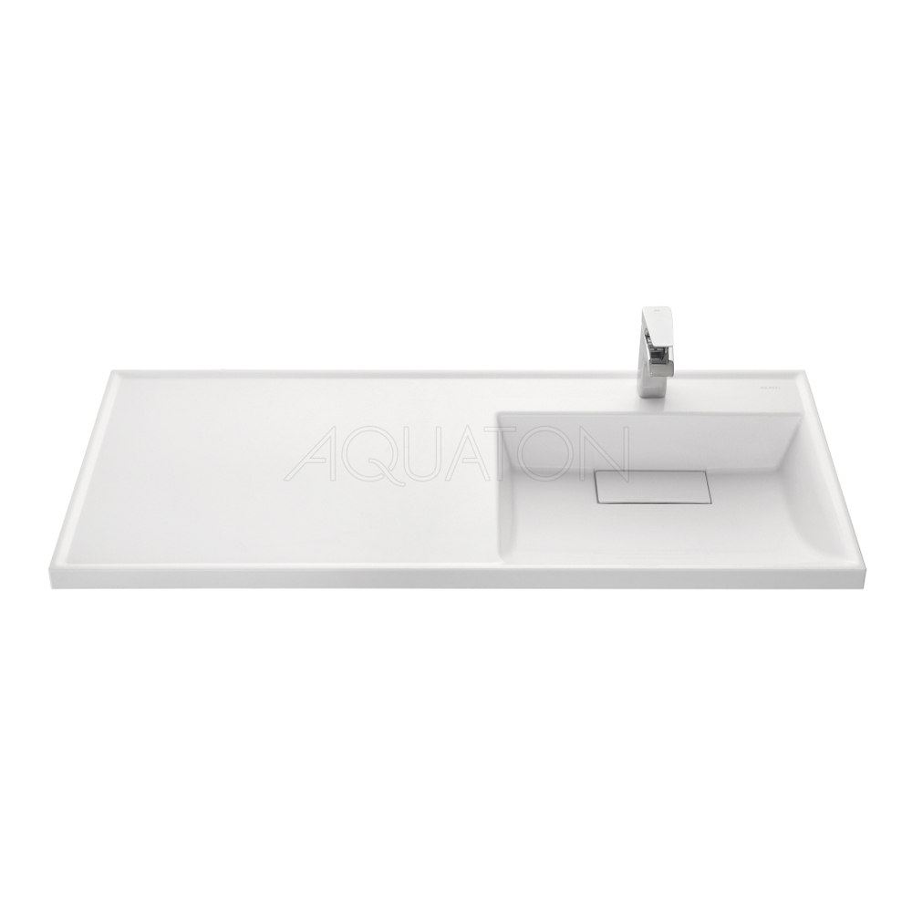 Раковина Акватон Лондри 120 см, 1A72243KLH010, искусственный камень, белый, правая купить