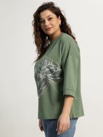 Блуза Цветочная рапсодия (зеленая) Б15312-18М LT Collection