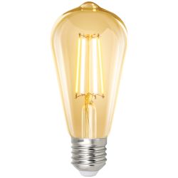 LED-ST64-7W-SW-E27-230V-WF GLS82GO Умная лампа светодиодная Wi-Fi+Bluetooth. диммируемая. Форма конус. золотистая. Стеклянная колба. 2700-6500K. Голосовое управление+приложение UnielSmart. TM Uniel