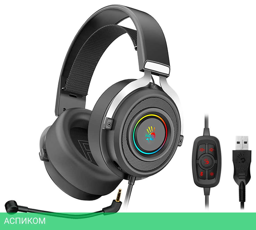 Наушники A4Tech Bloody G535 черный/серебристый