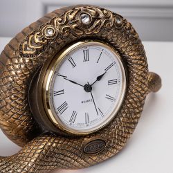 Настольные Часы Змея Линда Бронза