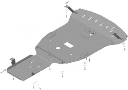 Защита картера Двигателя, КПП, Пневмогидроусилителя, Рулевых тяг. 2 мм, Сталь. для BMW 3 (e90) 2008-2011 MOTODOR.00224