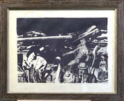 Гречина Ольга Николаевна (р. 1947). Движение красного коня. Шелкография, 1982 г. СССР. 74 х 63