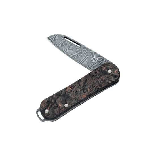 Нож Fox Knives FX-VPDAM108 DMCO Vulpis - нож складной, рук-ть Dark Matter карбон, клинок дамаск Damaststahl Super