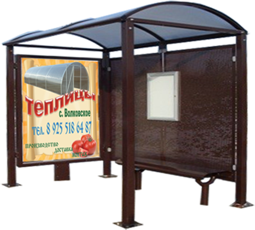 Остановочный павильон А-45 сотовый поликарбонат