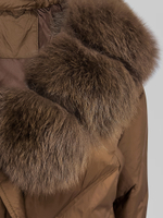 Куртка 18401 однотонная укороченная на молнии с мехом