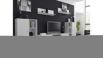 Стенка Денвер-2 Белый Фасадный 0101 310*40*100 см, Белый   Фиеста