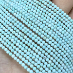 Турквенит Голубой натуральный, бусины шарик 2 мм, на нитке 38 см