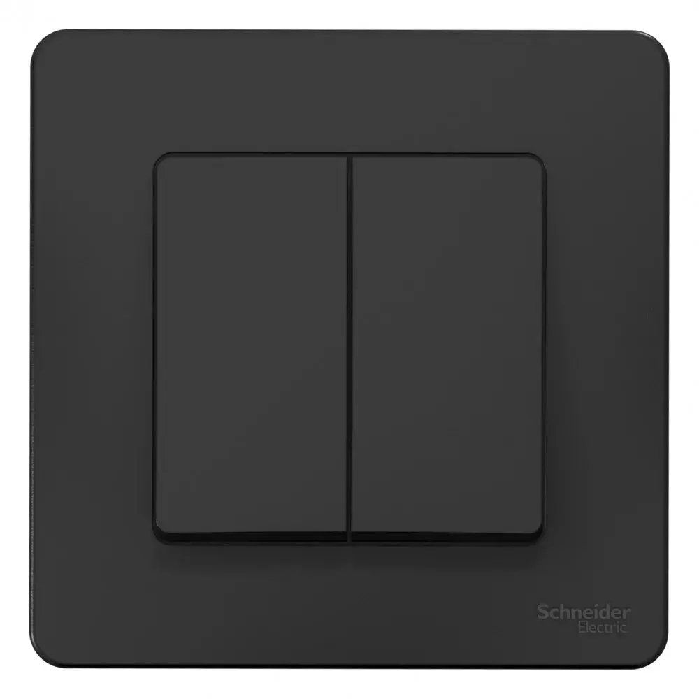 BLANCA С/У 2-клавишный ВЫКЛЮЧАТЕЛЬ (сх.5), 10А, 250В, АНТРАЦИТ