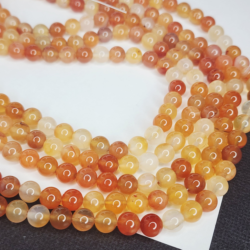 Сердолик (карнеол), бусины, гладкий шар, р-р 8мм