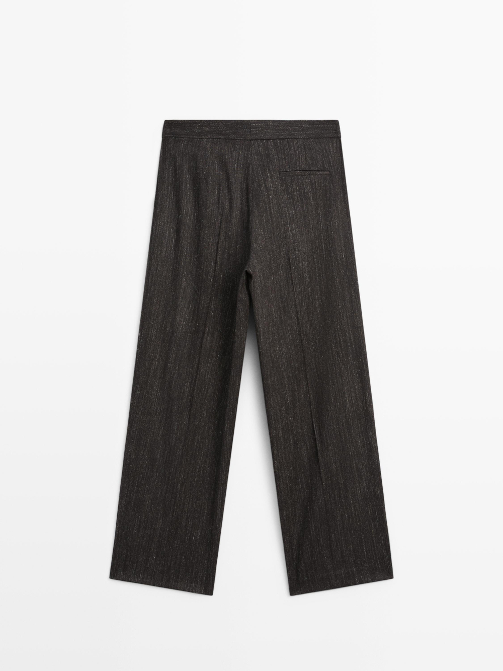 Massimo Dutti Брюки из меланжевой ткани с выточками, черный