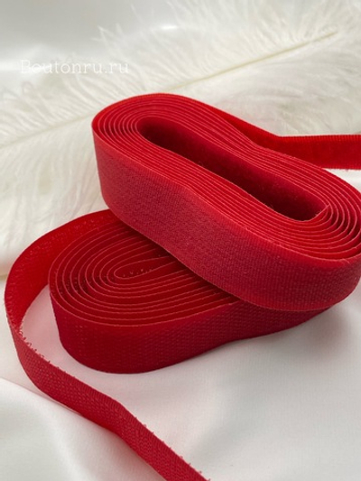 Лента липучка красная 2 метра, ширина 20 мм