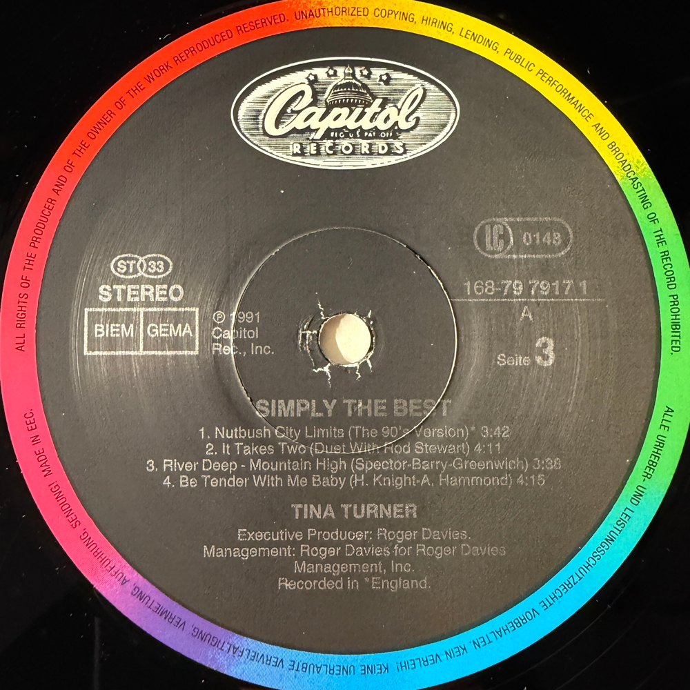 Tina Turner ‎– Simply The Best 2LP (Европа 1991г.)