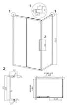 Душевое ограждение Grossman Cosmo 100.K33.02.120.10.02-200.K33.02.90.10.02 (120х90х195) раздвижная(левая),хром,стекло шиншилла,2 места
