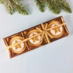 Свечи новогодние «Звезда» 25*8,5*3 см (набор 3 шт), золото