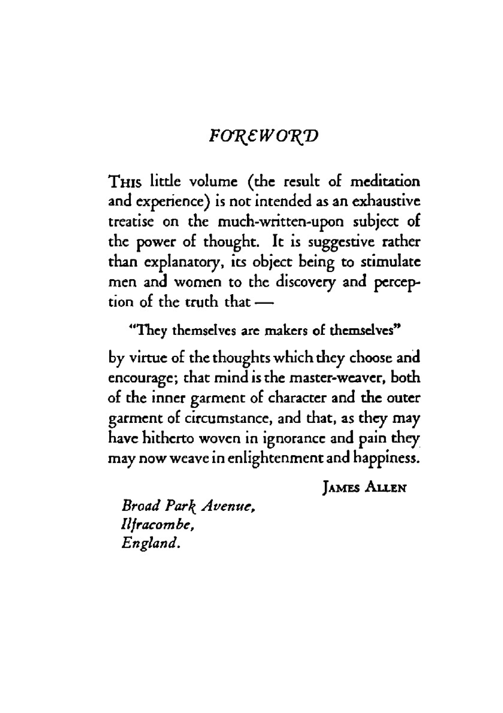 As a man thinketh | James Allen