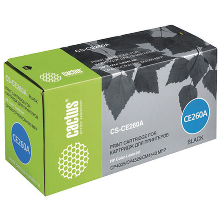 Картридж лазерный CACTUS (CS-CE260A) для HP ColorLaserJet CP4025/4525, черный, ресурс 8500 стр.