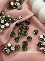 Стразы пришивные в цапах зеленые (травянистый)