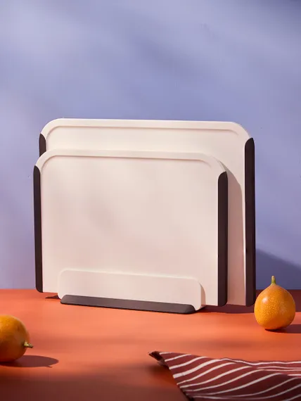 Доска разделочная smartchef, 40х31 см, бежевая/бордовая