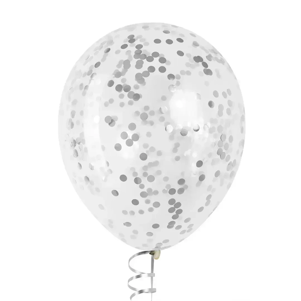 Воздушный шар с серебрянным конфетти