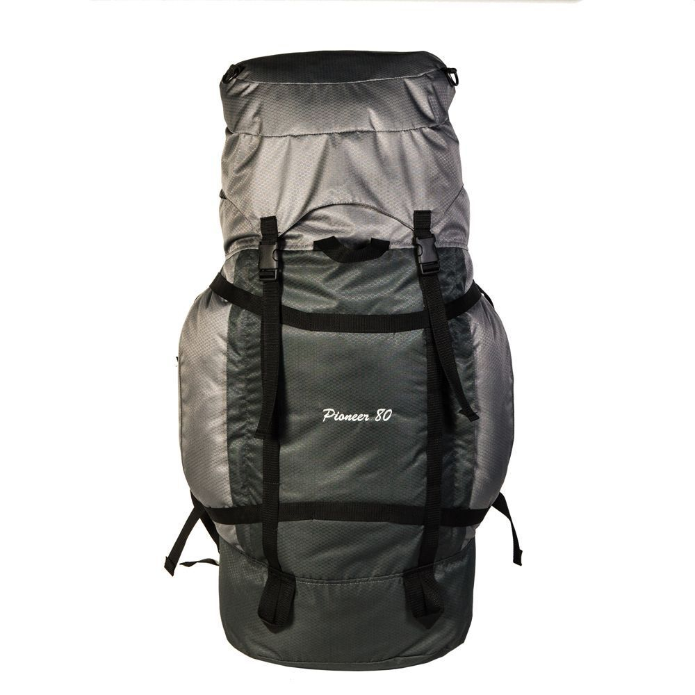 Рюкзак туристический Prival Пионер 80л, серый +  т.серый
