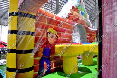 Коммерческий надувной батут "Строители"