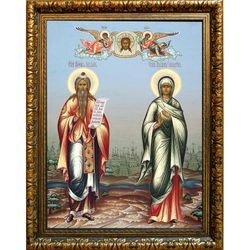 Пророк Захария и праведная Елисавета. Икона на холсте.