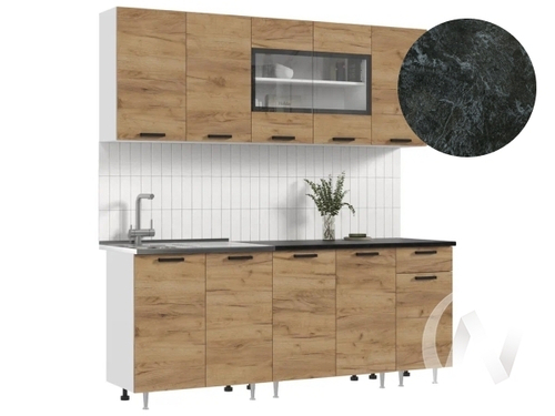 Кухня Рио NEW ЛДСП 2;0м (белый/дуб крафт/кастилло темный)