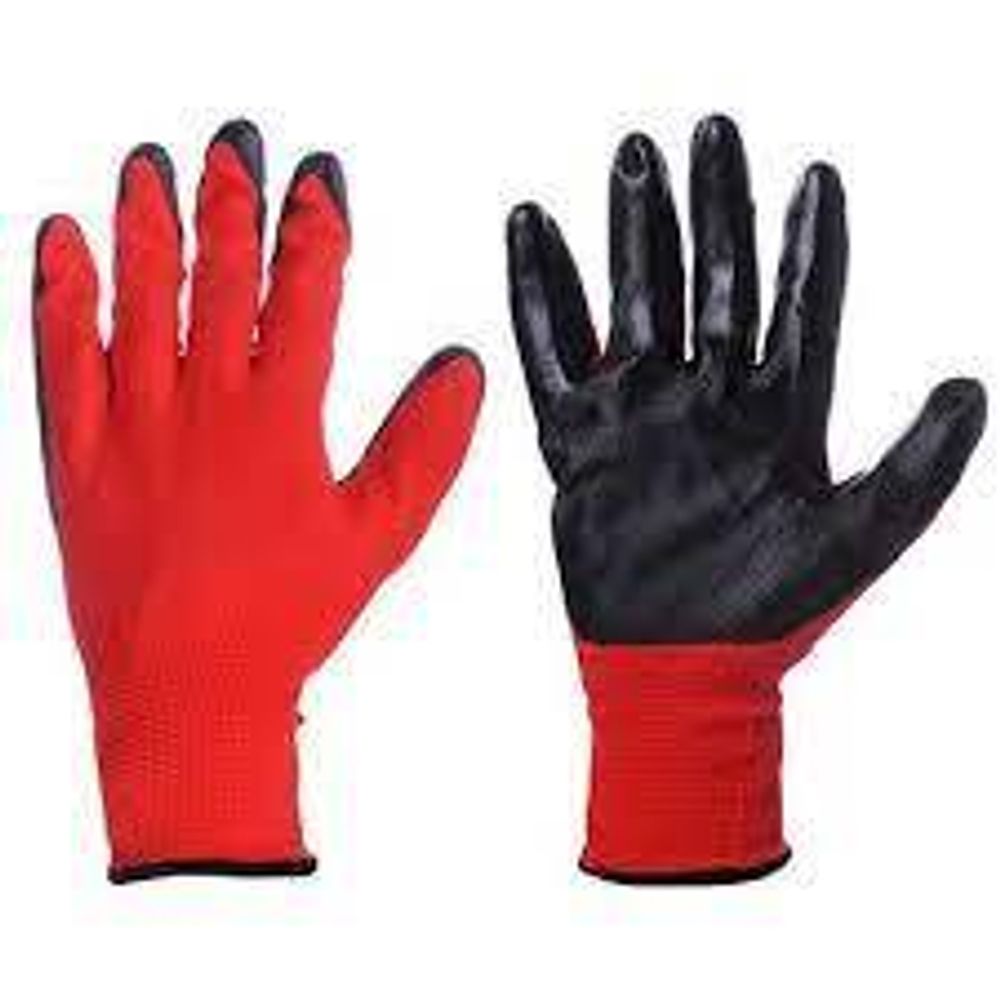 Перчатки садовые нейлоновые с двойным нитриловым полуобливом INBLOOM