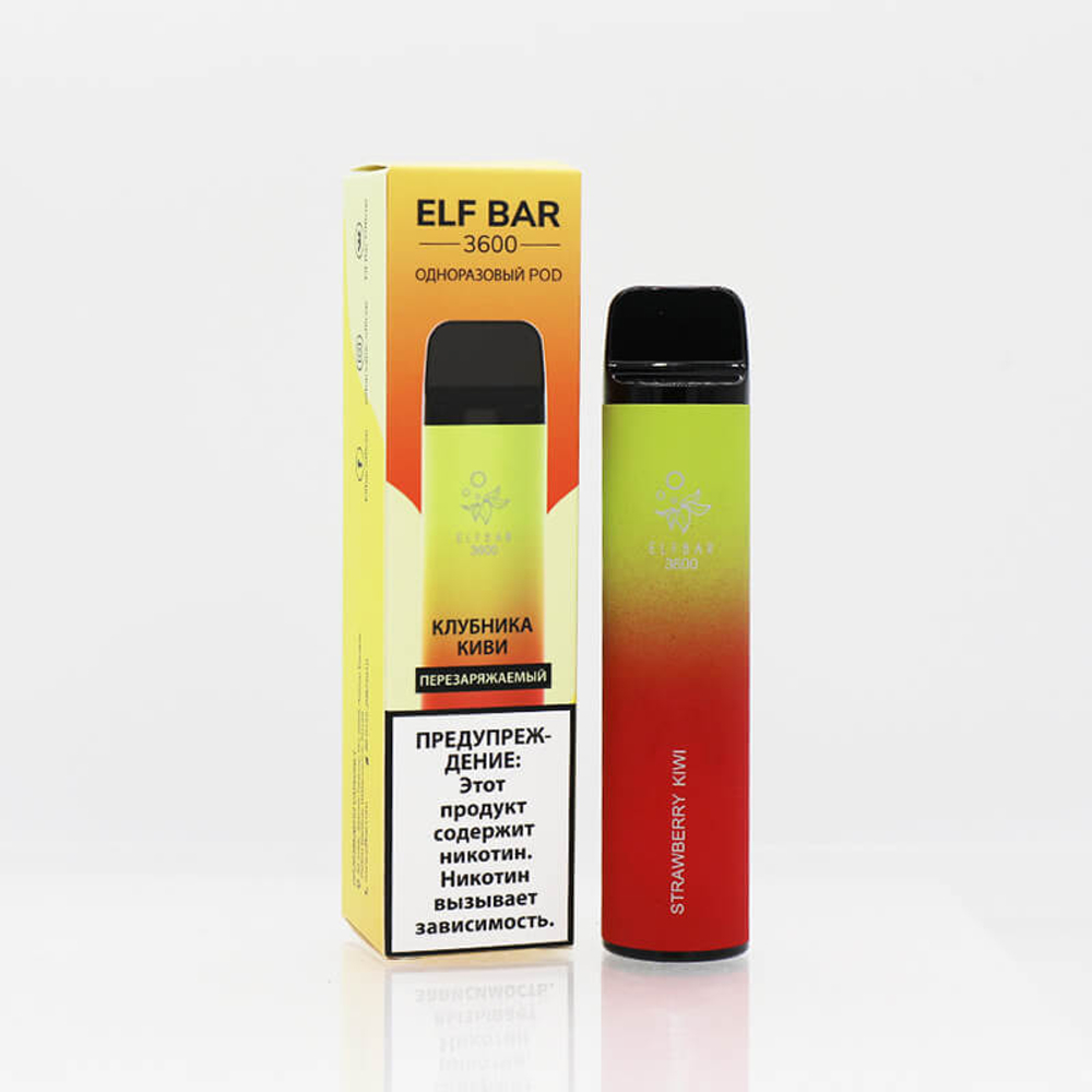 Одноразовая электронная сигарета Elf Bar 3600 - Strawberry Kiwi (Клубника-Киви) 3600 затяжек