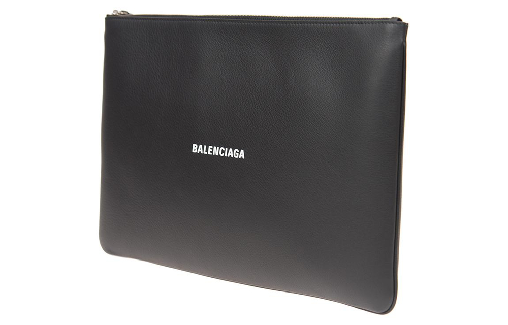 Balenciaga Cow Leather Clutch Women"s Black